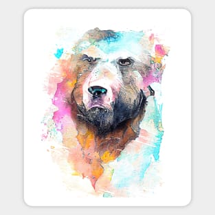 Bear Grizzly Wild Animal Nature Watercolor Art Painting Magnet